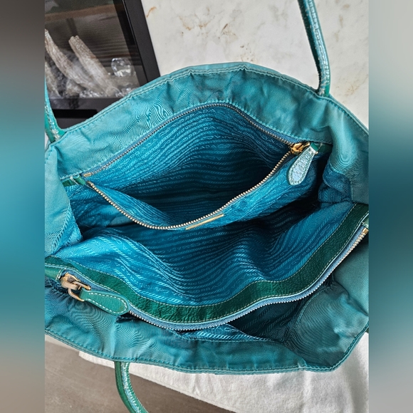 Prada Tessuto Nylon Turquoise Tote bag - Picture 3 of 13